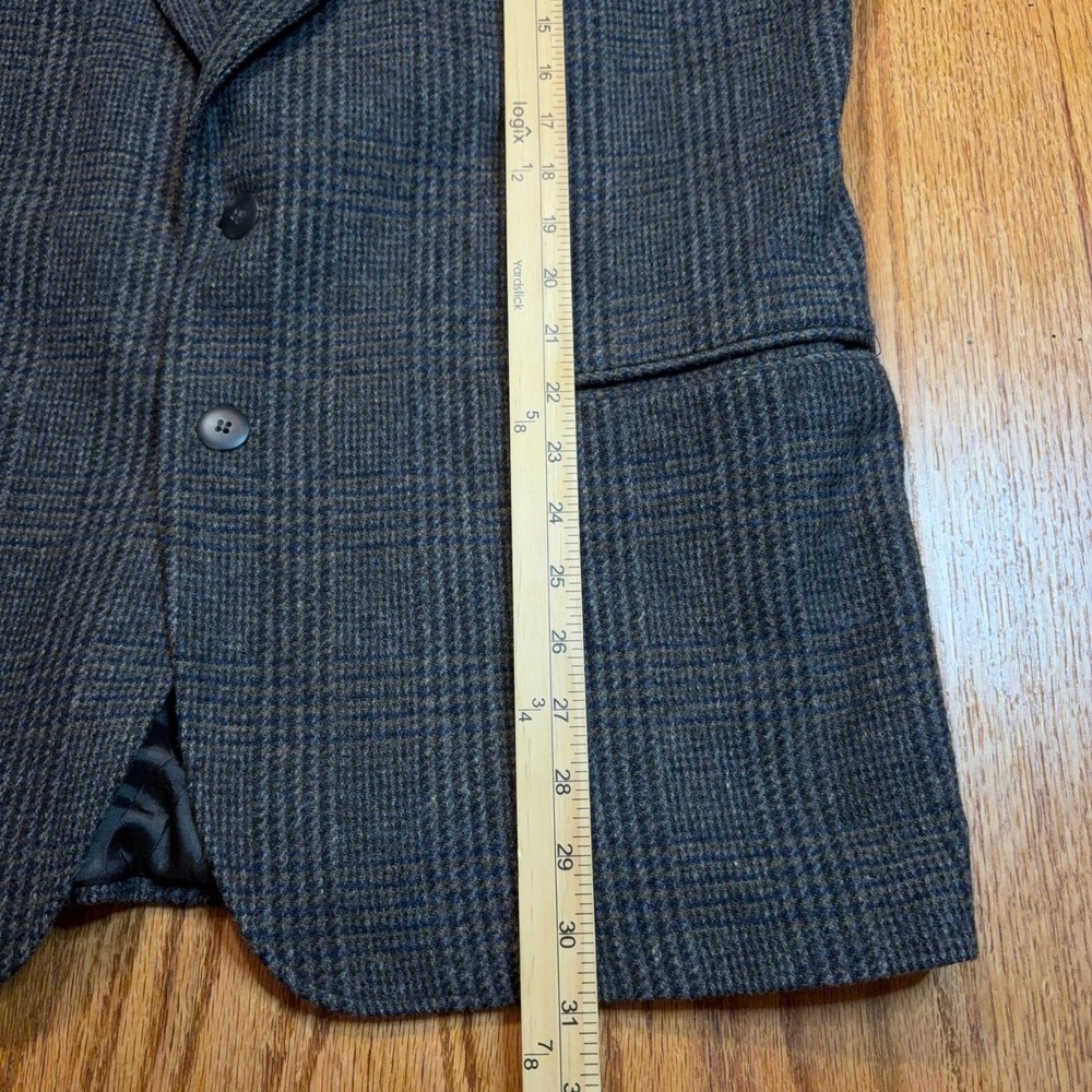 Vintage Woolrich Blazer Men's Medium Gray Plaid Jacket Wool Blend Made in USA - Picture 6 of 10